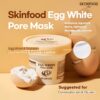 Skinfood Egg White Pore Mask 120g jar for pore tightening and skin brightening